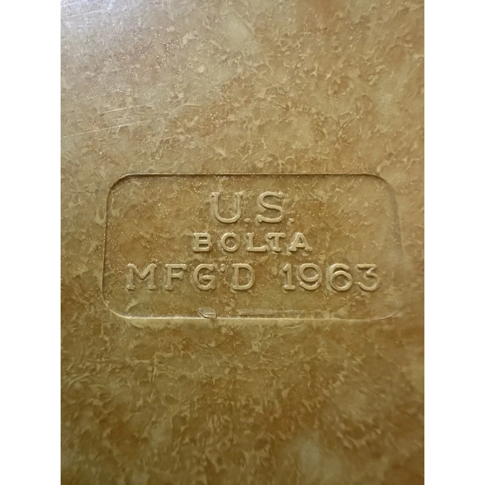 Vintage melamine mess hall tray marked U.S. 1963 BOLTA